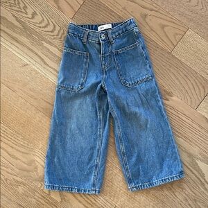 Zara Indigo Wide-Leg Denim Pants